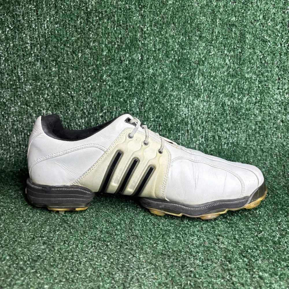 Adidas Tour 360 Leather Cleated Spiked Athletic Golf Shoes White Mens Size 10‎